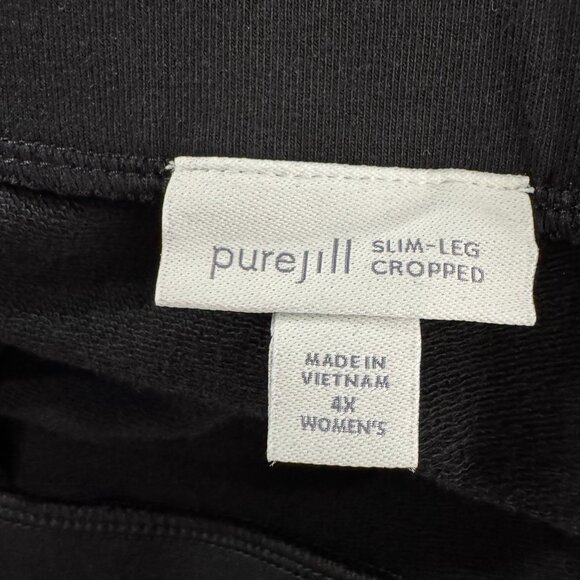 J. Jill Pure Slim Leg Cropped Pants‎ Womens 4X Black Pima Cotton Blend PT-2448 - Picture 6 of 8